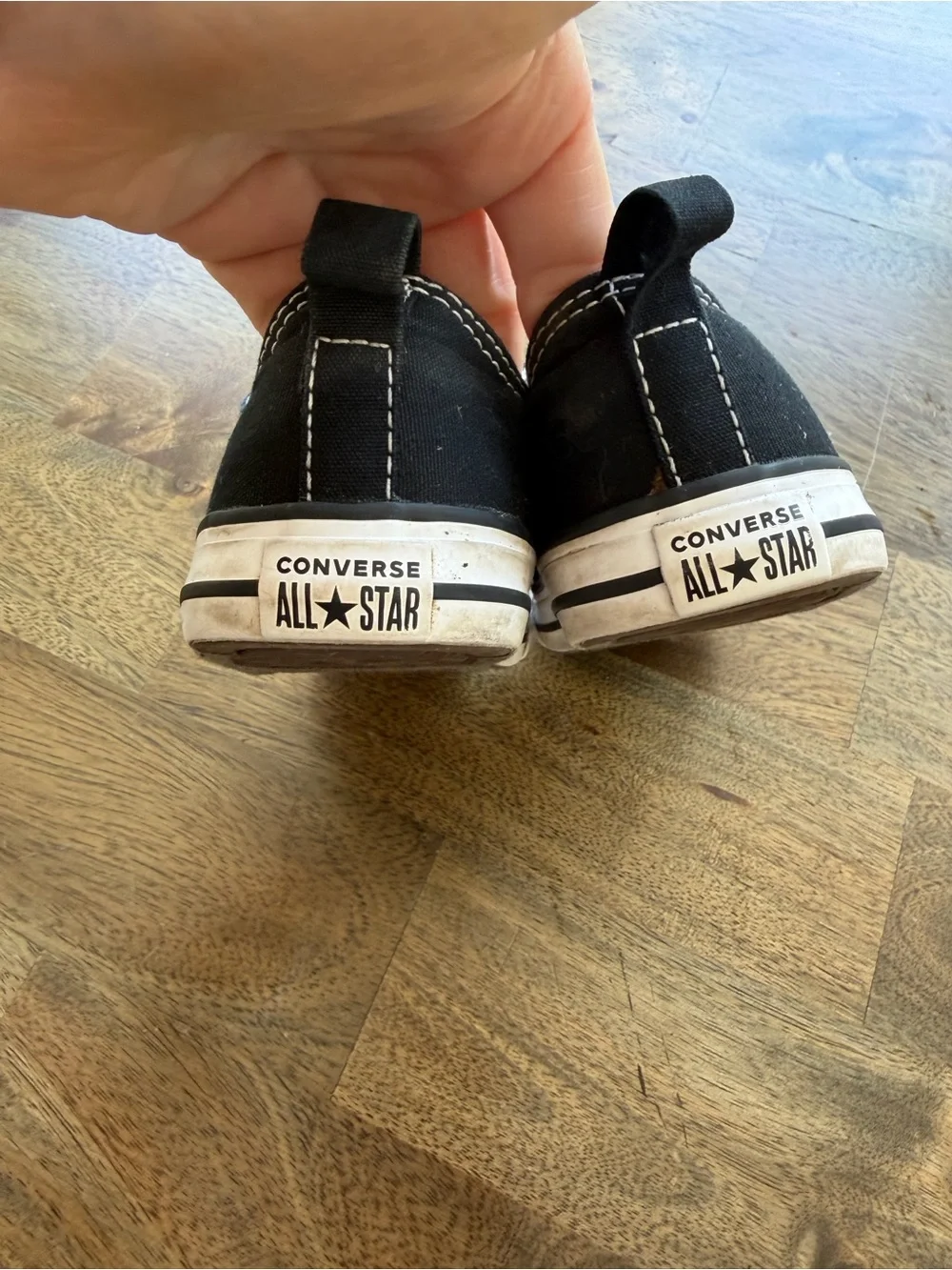 Converse Kids Black & White Velcro All Star Sneakers